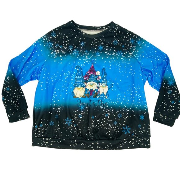 Tops - Gnome Print Cozy Christmas Sweatshirt Sz 4XL​
